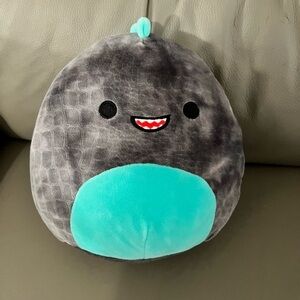 Squishmallow 8” dinosaur Gray and Teal Plush Toy